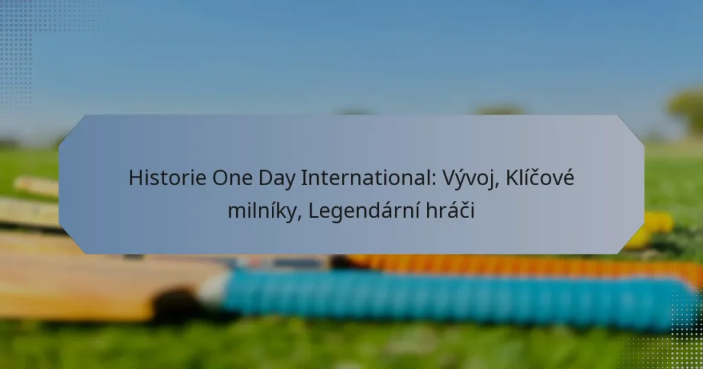 Historie One Day International: Vývoj, Klíčové milníky, Legendární hráči