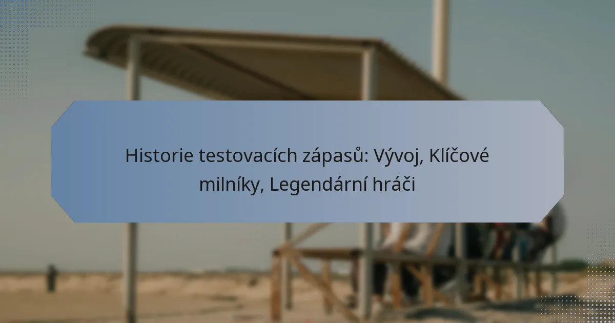 Historie testovacích zápasů: Vývoj, Klíčové milníky, Legendární hráči