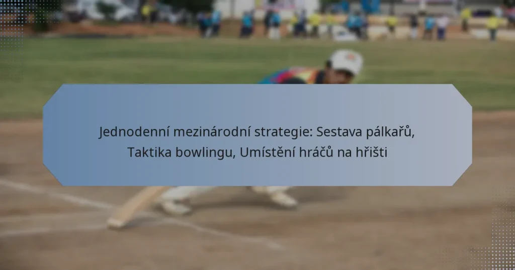 Jednodenní mezinárodní strategie: Sestava pálkařů, Taktika bowlingu, Umístění hráčů na hřišti