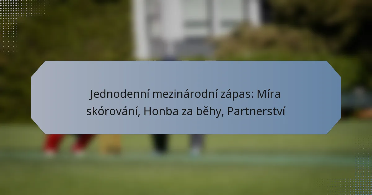 Jednodenní mezinárodní zápas: Míra skórování, Honba za běhy, Partnerství