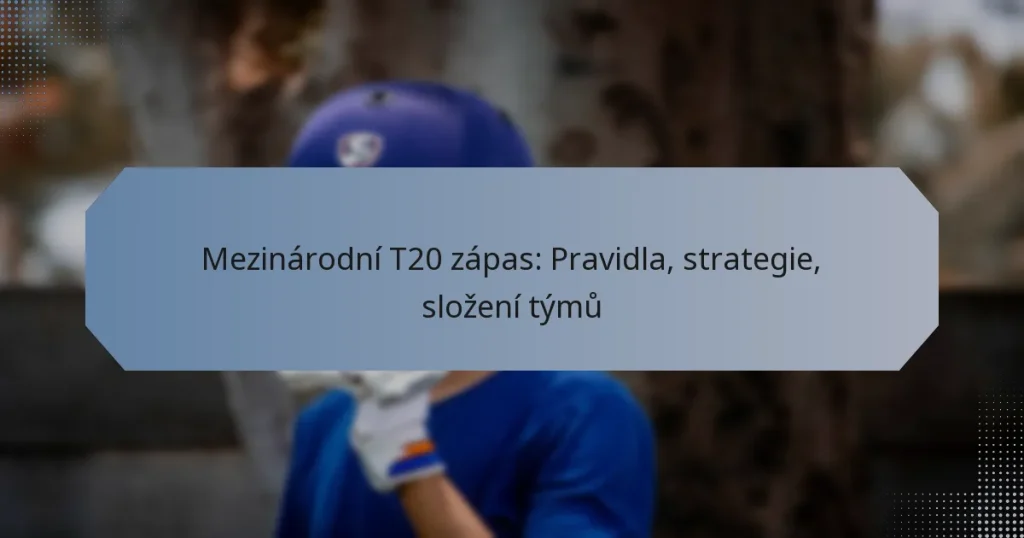 Mezinárodní T20 zápas: Pravidla, strategie, složení týmů