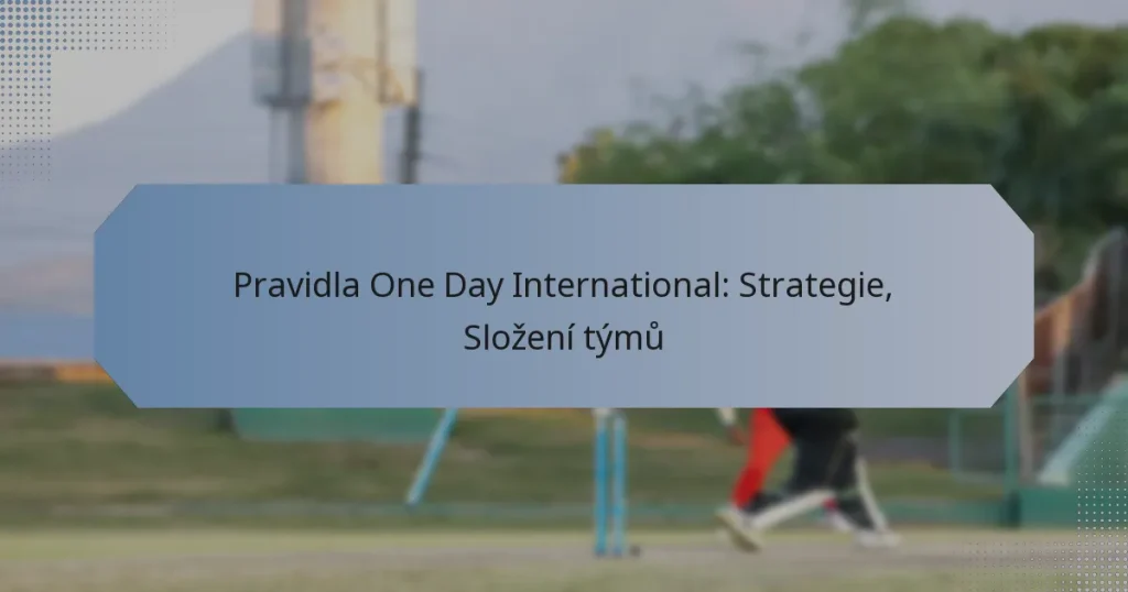 Pravidla One Day International: Strategie, Složení týmů