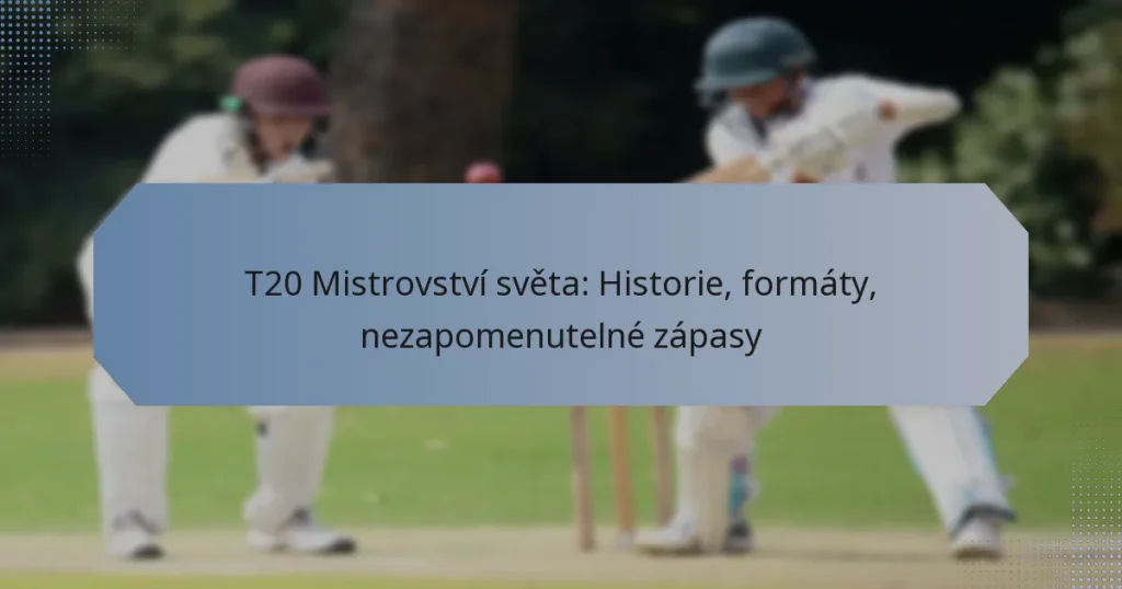T20 Mistrovství světa: Historie, formáty, nezapomenutelné zápasy