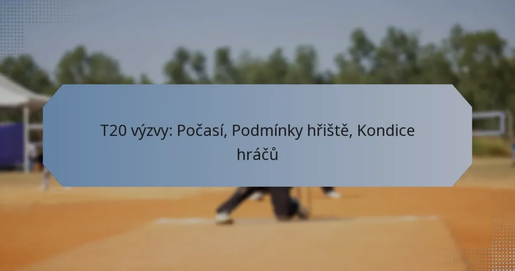 T20 výzvy: Počasí, Podmínky hřiště, Kondice hráčů