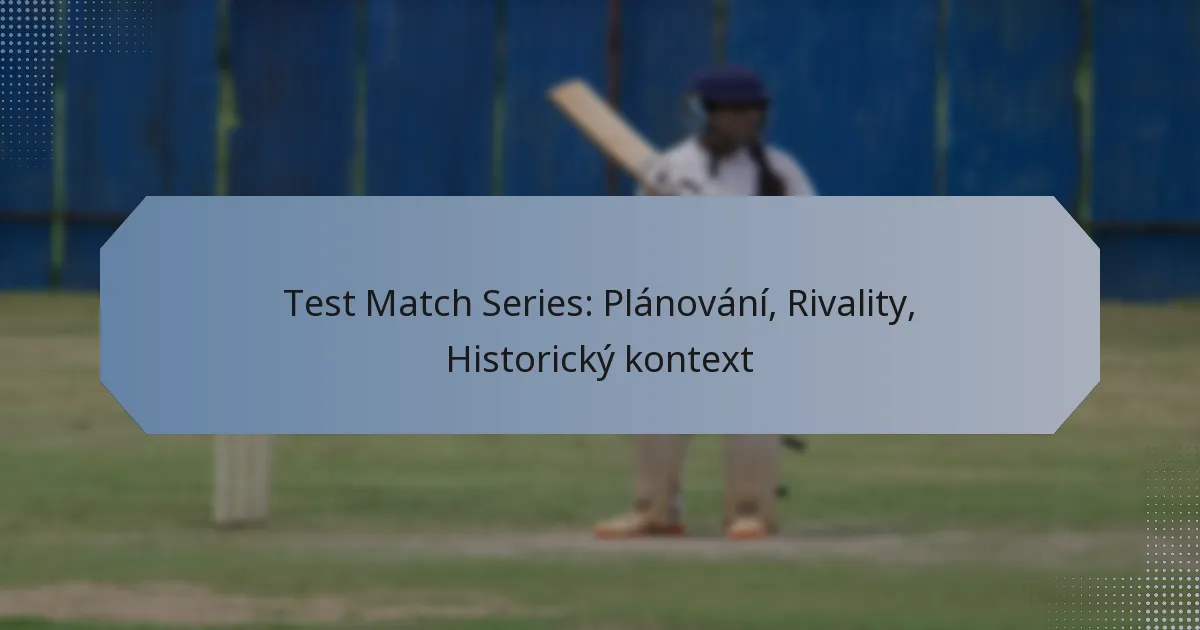 Test Match Series: Plánování, Rivality, Historický kontext