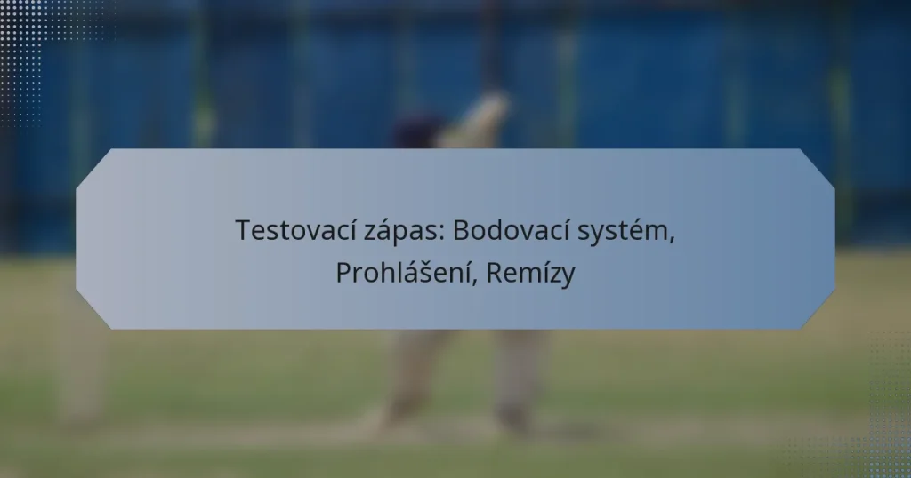 Testovací zápas: Bodovací systém, Prohlášení, Remízy