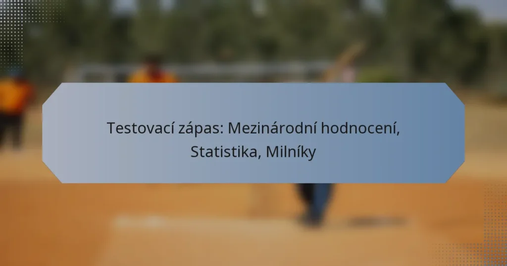 Testovací zápas: Mezinárodní hodnocení, Statistika, Milníky