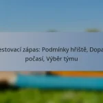 Testovací zápas: Podmínky hřiště, Dopad počasí, Výběr týmu