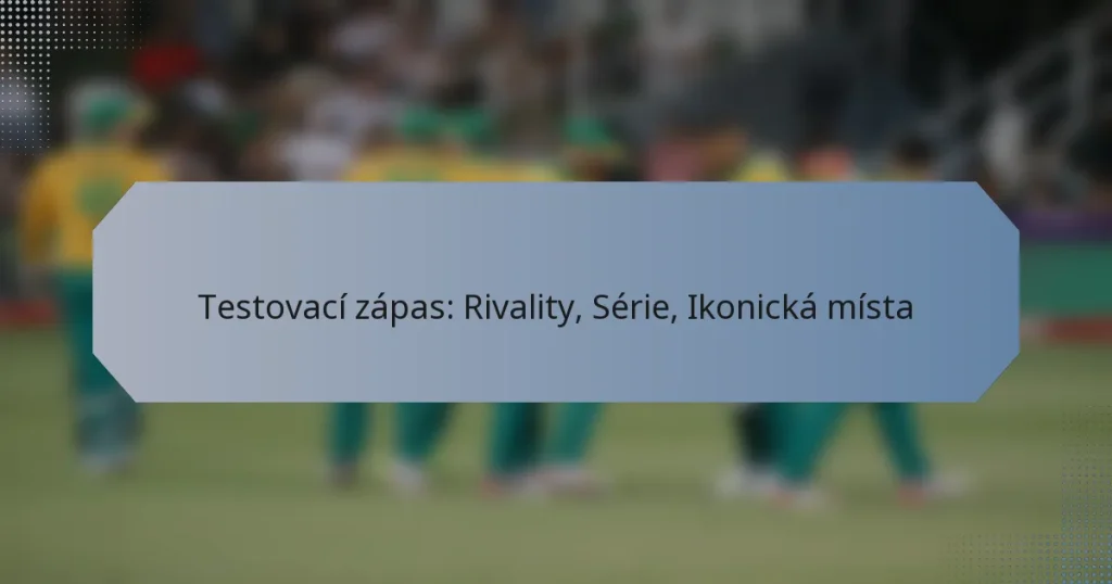 Testovací zápas: Rivality, Série, Ikonická místa