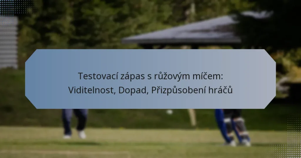 Testovací zápas s růžovým míčem: Viditelnost, Dopad, Přizpůsobení hráčů