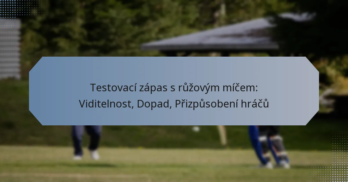Testovací zápas s růžovým míčem: Viditelnost, Dopad, Přizpůsobení hráčů