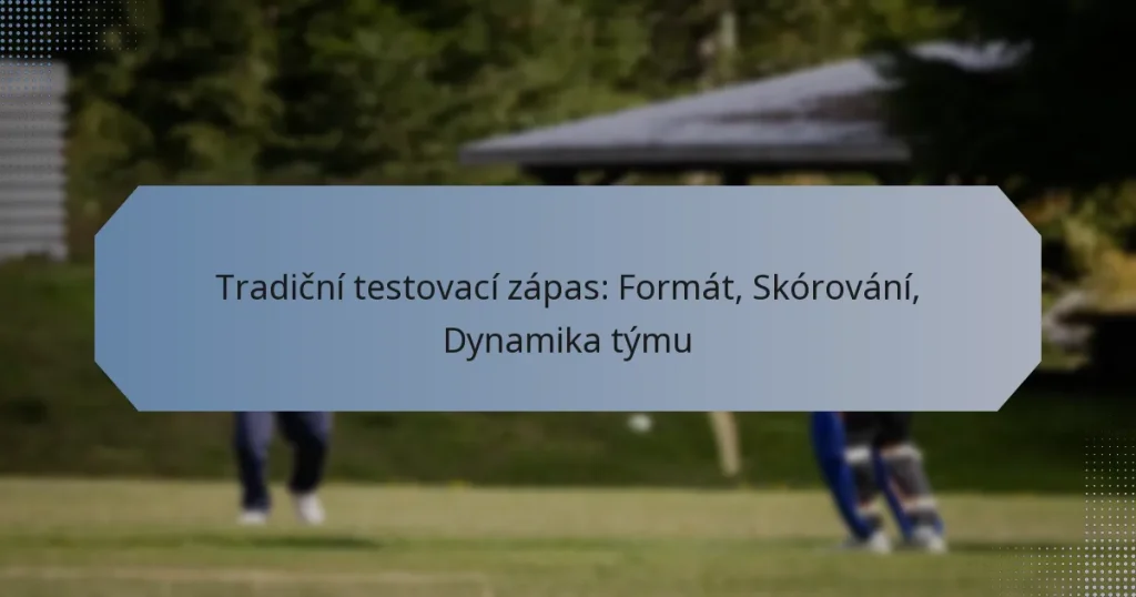 Tradiční testovací zápas: Formát, Skórování, Dynamika týmu