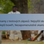 Záznamy z testových zápasů: Nejvyšší skóre, Nejlepší bowlři, Nezapomenutelné okamžiky
