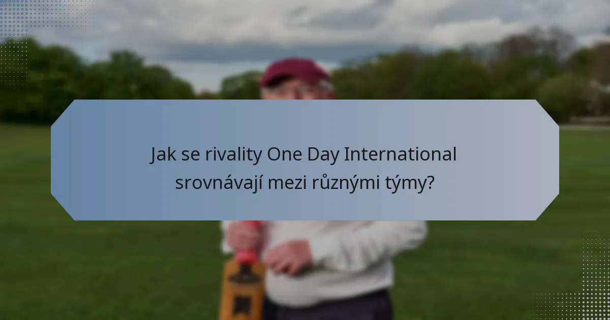 Jak se rivality One Day International srovnávají mezi různými týmy?