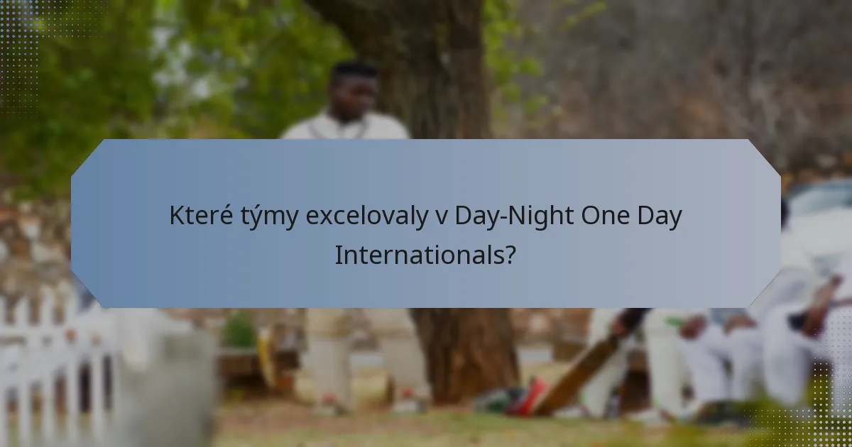 Které týmy excelovaly v Day-Night One Day Internationals?